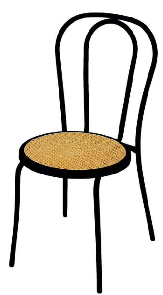 Kaffehausstuhl mit beiger Sitzauflage PVC